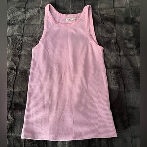 Faherty Pink Ribbed Tank Top